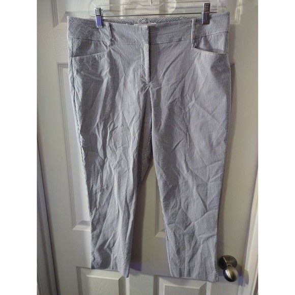 7th Avenue Pants - 7th Avenue Capri Pants Size 10 Gray And White Stripes